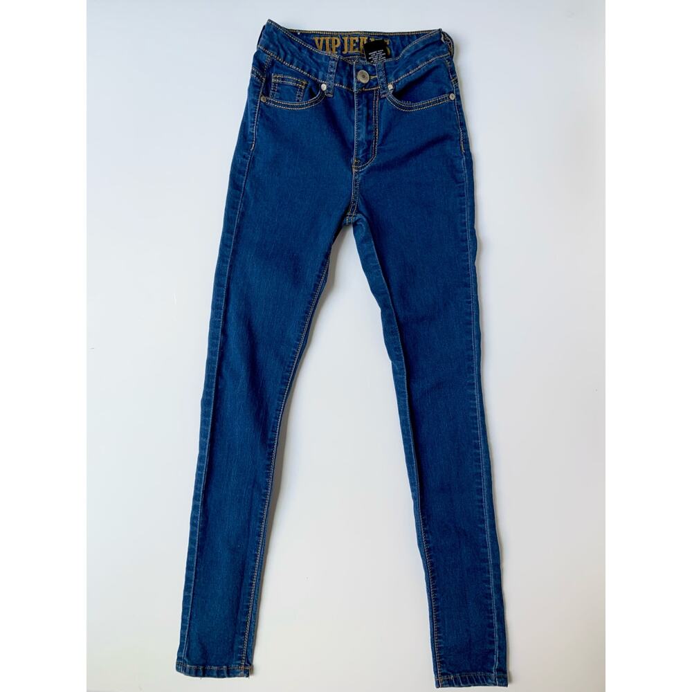 V.I.P. Jeans Blue Super Skinny Cotton Blend Mid Rise Jeans Women's 2